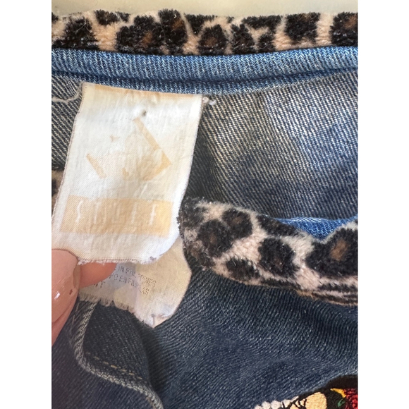 4T Vintage Disney Store Disney Minnie Mouse Denim Jacket Leopard Print Elegance - Picture 5 of 12